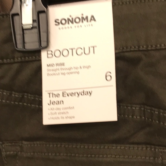Sonoma Everyday Jean bootcut NWT size 6 in Olive - Picture 3 of 6